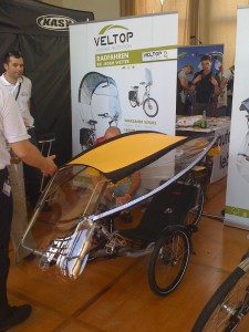 Veltop mounted on a recumbent trike