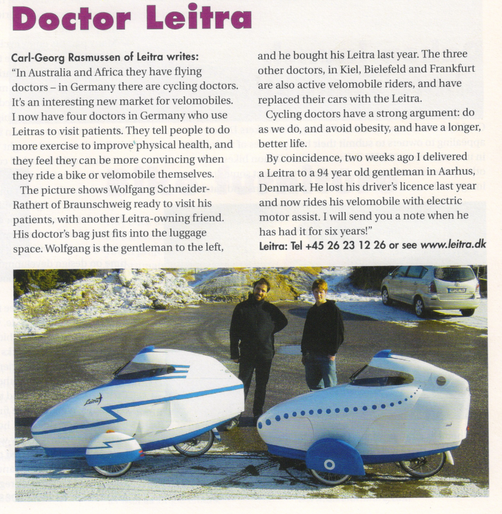 Article "Doctor Leitra" from Velovision Magazine Issue 21 March 2006